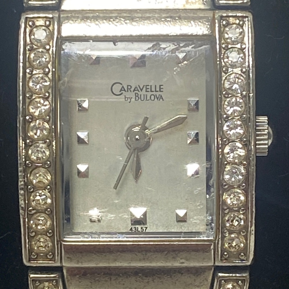 Caravelle by Bulova Womens Watch Silver Tone Crystal Accents New Battery 12-1-25 - Picture 7 of 10